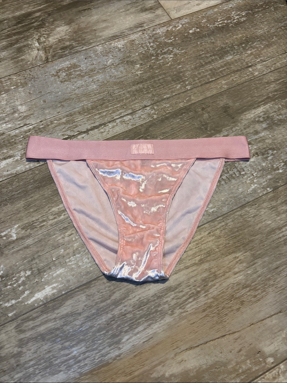 PINK Victoria's Secret Shimmer Pink Velvet Bikini Panty medium